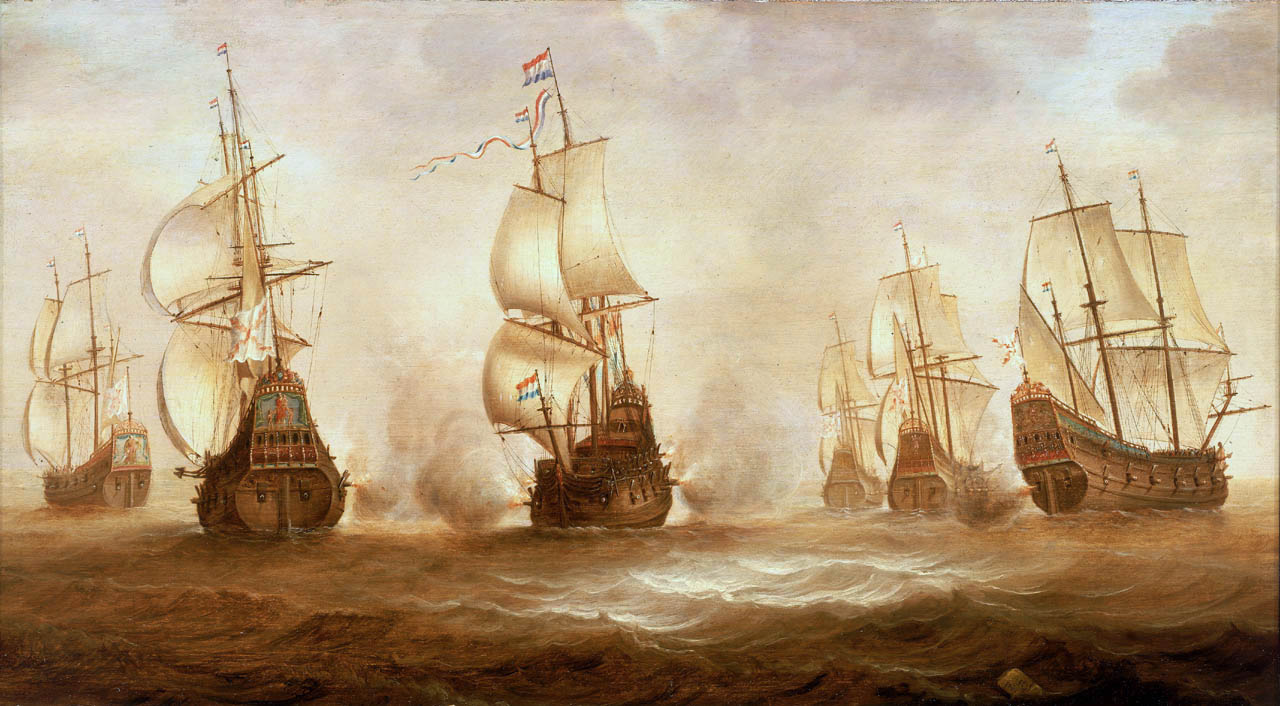 Zeeslag van Witte de With een schilderij waar in de Zeeheldenzaal geen ruimte voor is.